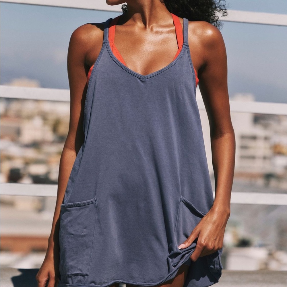 FP Movement by Free People Blue Cover-Up Dress Hot Shot Mini Dress